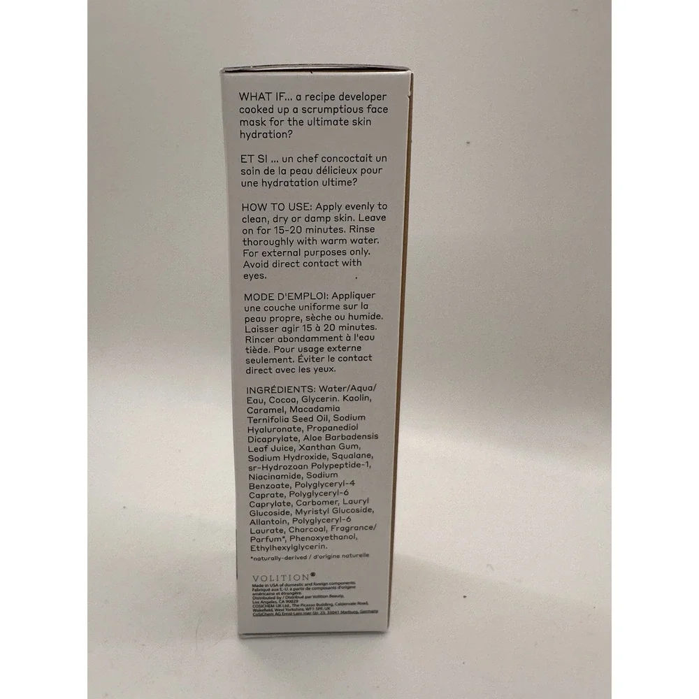 Volition Chocolate Macadamia Hydrating Mask 60mL / 2oz New Sealed Vegan Collagen